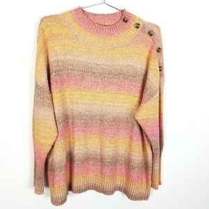 Talbots Women Plus Cotton Wool Pullover Size 2X Multicolor Stripe Sweater